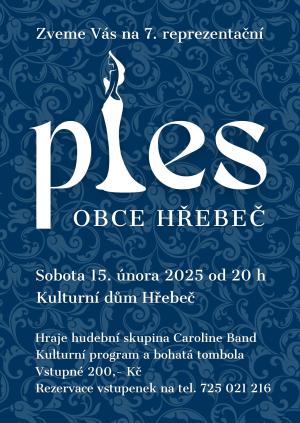 Pozvánka na "7. reprezentační ples Obce Hřebeč"